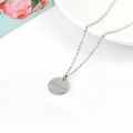 Western Jewelry Fashion Stainless Steel Round Pendant Necklace with Logo